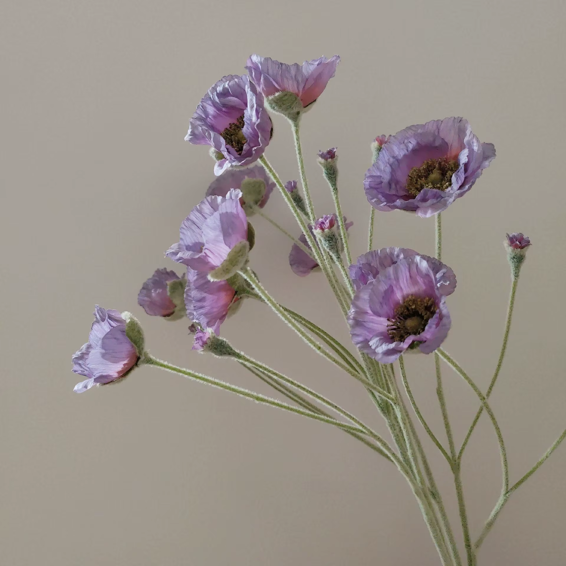 5 head artificial Poppy flower - Image 14