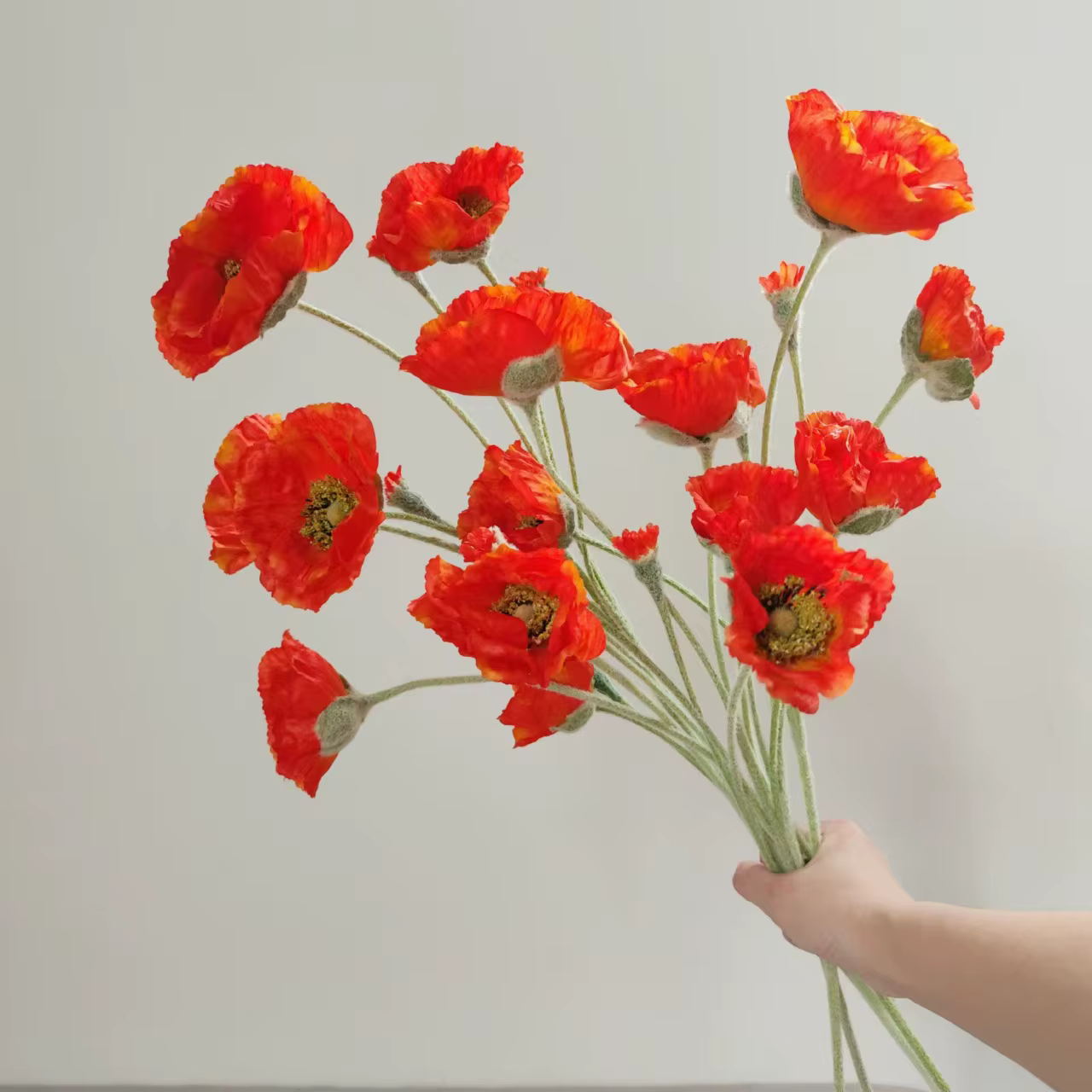 5 head artificial Poppy flower - Image 20