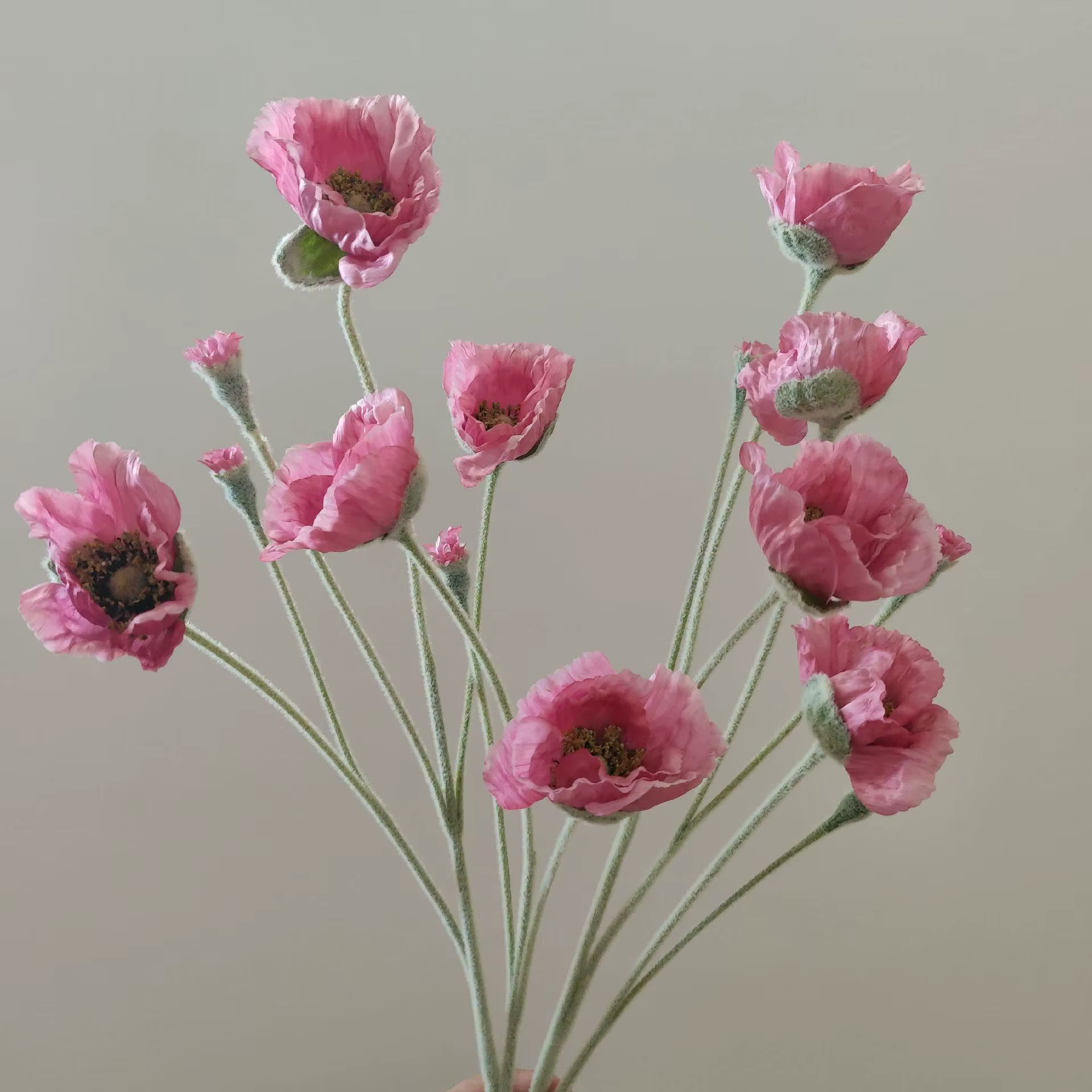 5 head artificial Poppy flower - Image 28