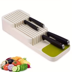 Double layered knife countertop organizer