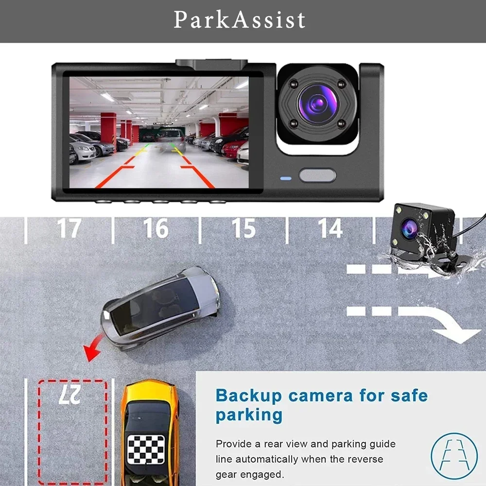 3 lens HD 1080P Wi-Fi 12V dash camera - Image 20
