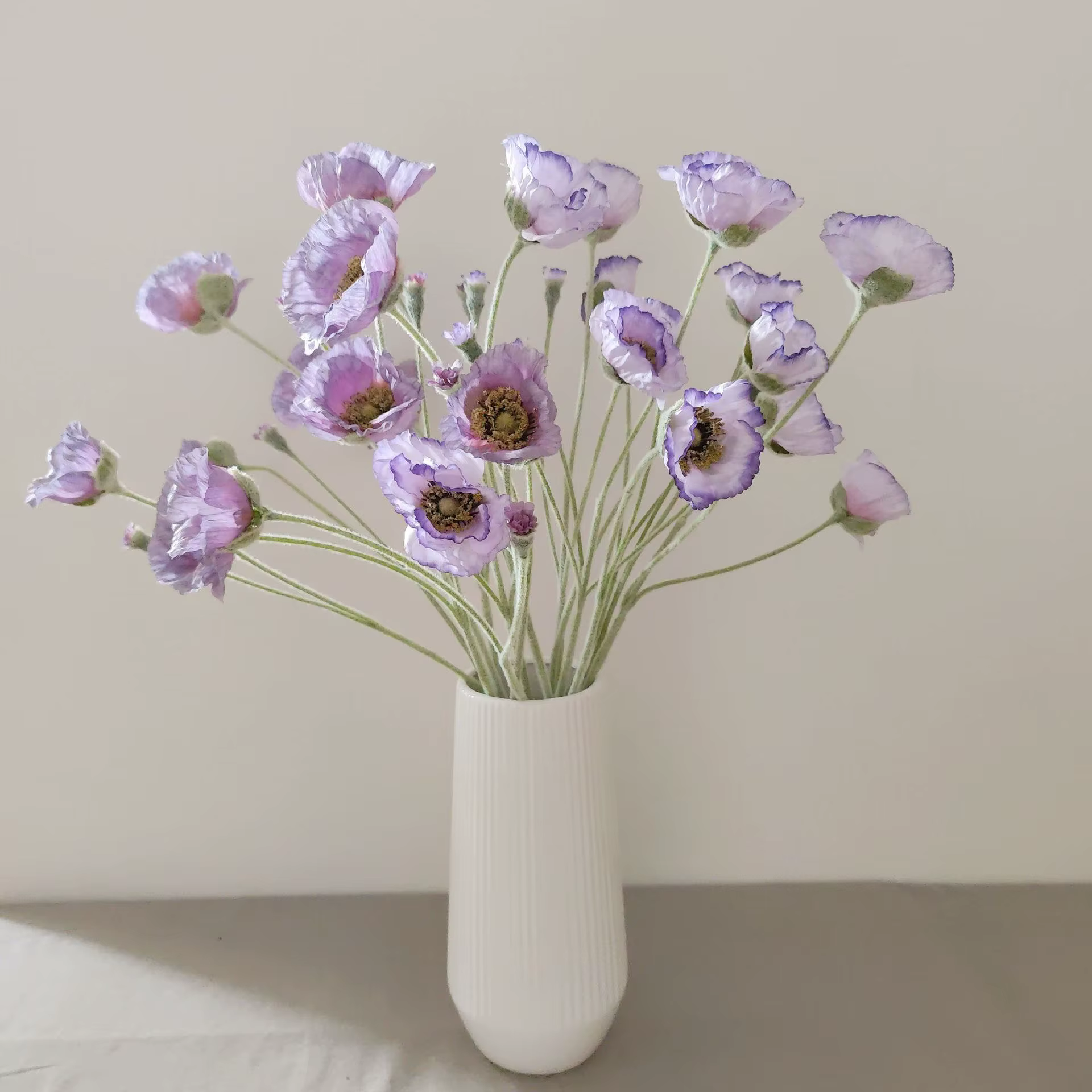 5 head artificial Poppy flower