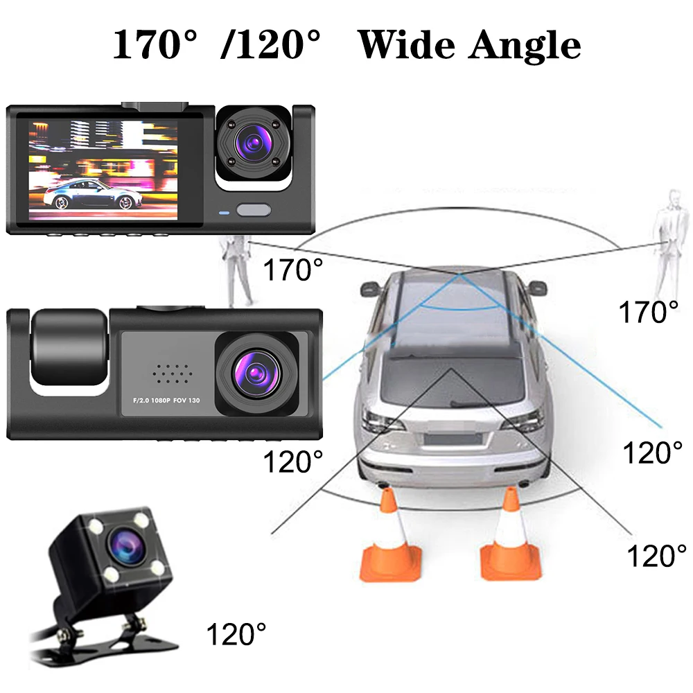 3 lens HD 1080P Wi-Fi 12V dash camera - Image 12