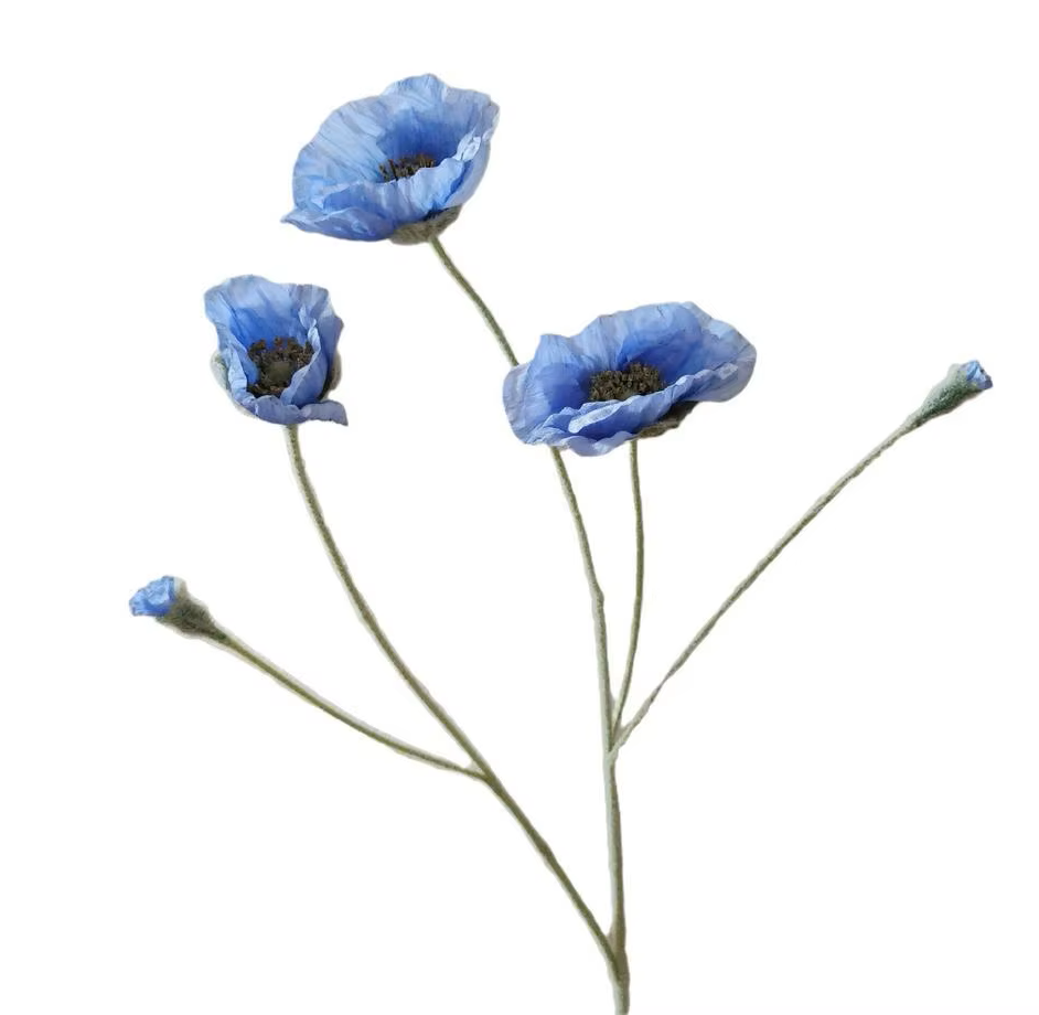 5 head artificial Poppy flower - Image 35
