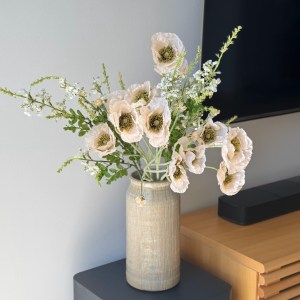 Artificial 6-piece Poppy flowers and Sage branches bouquet