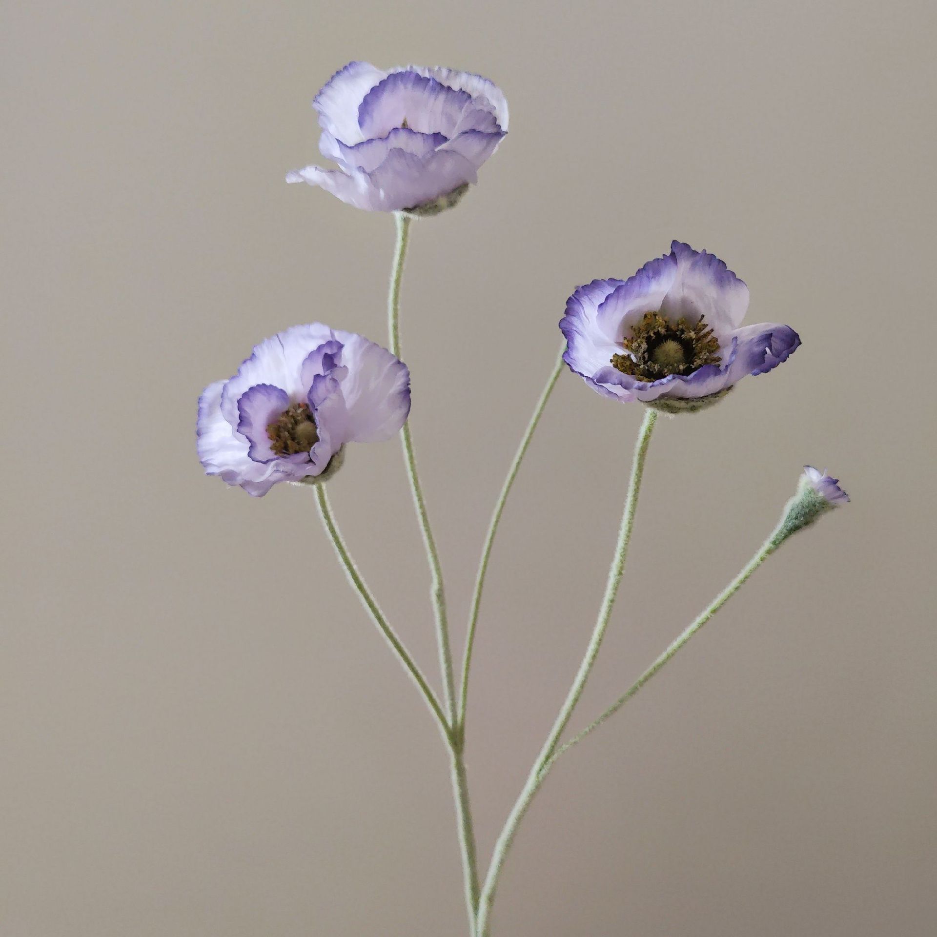5 head artificial Poppy flower - Image 3