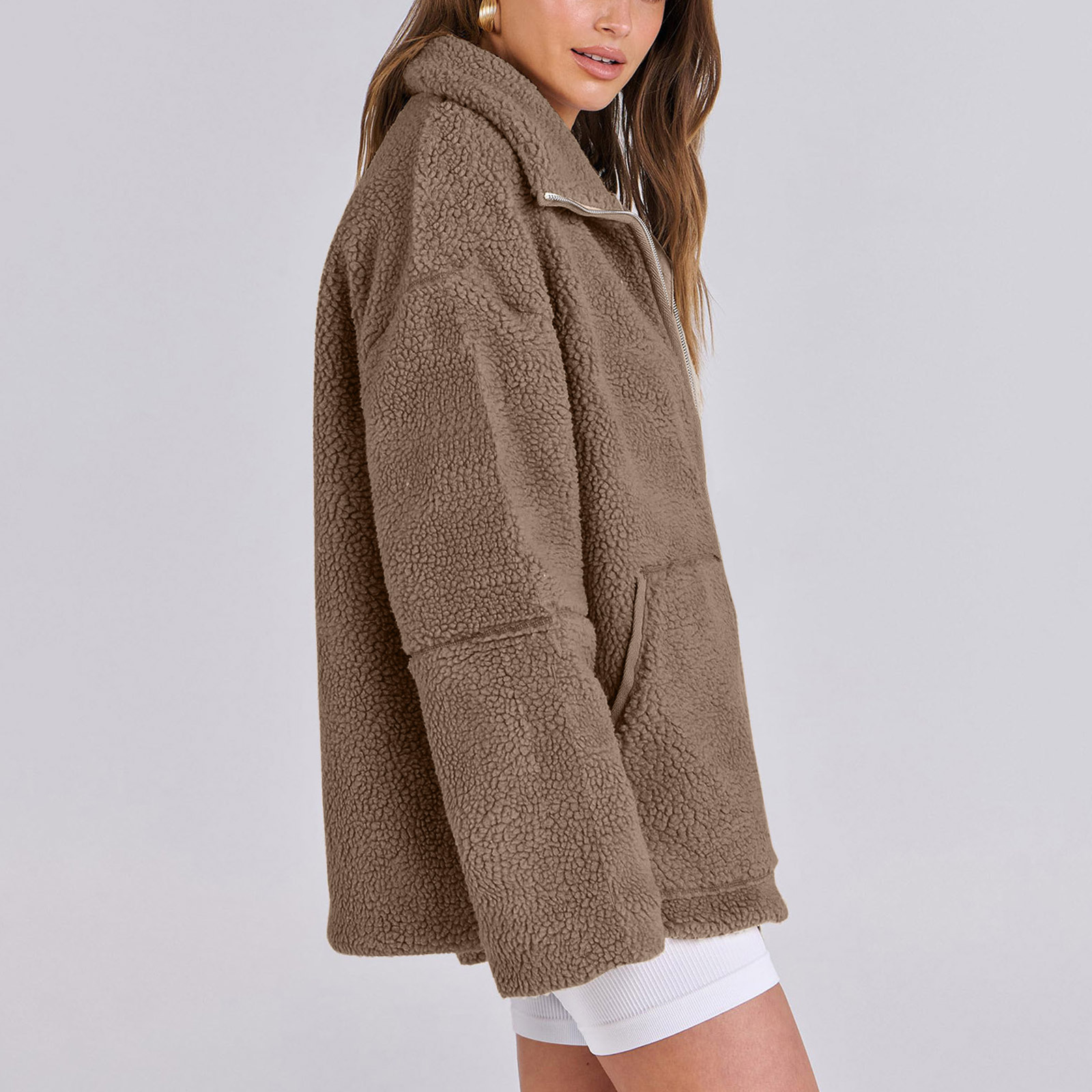 Polar fleece double zip women's jacket - Image 18
