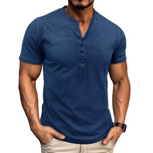 Men's cotton Henley t-shirt