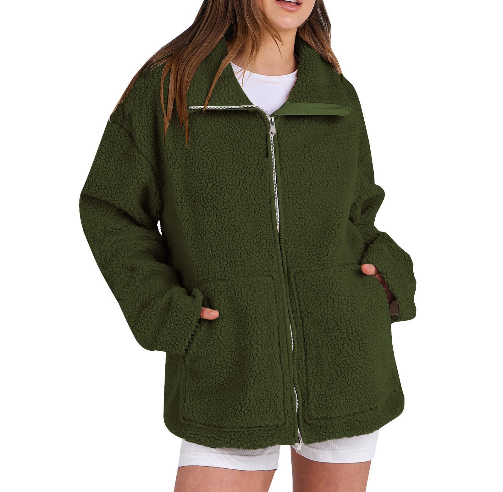 Polar fleece double zip women's jacket - Image 11