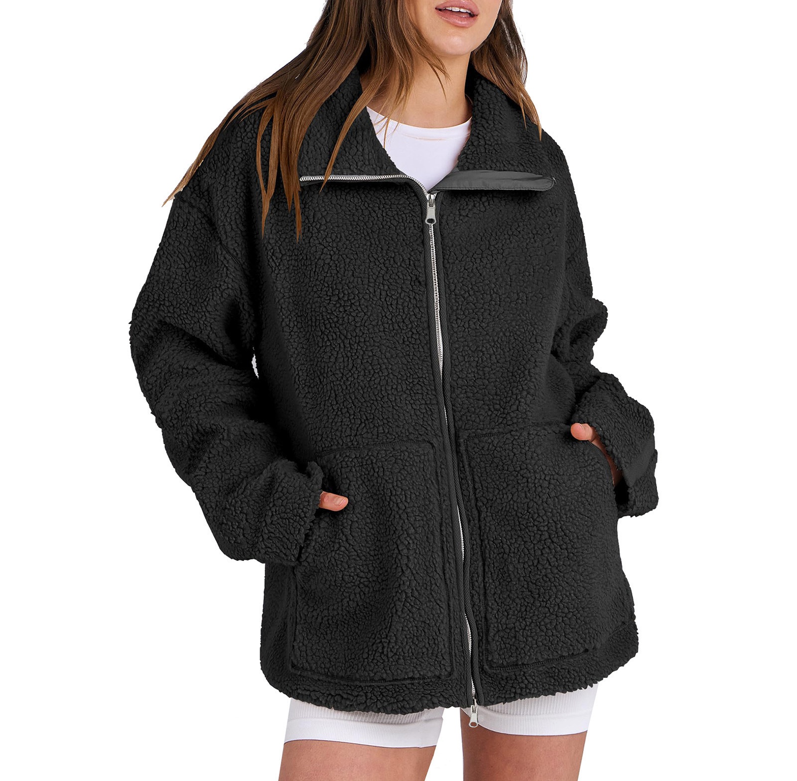 Polar fleece double zip women's jacket - Image 14