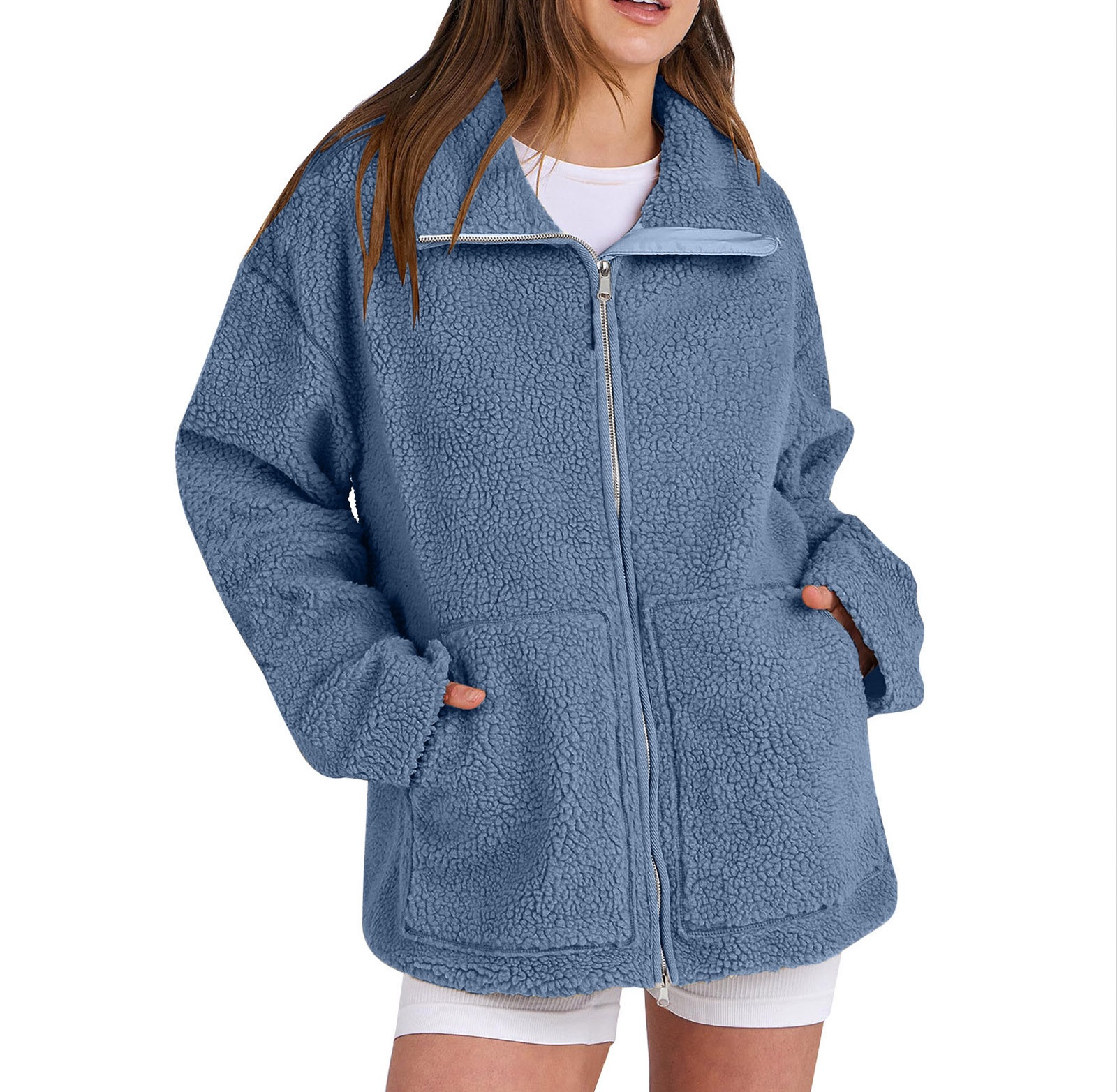 Polar fleece double zip women's jacket - Image 10