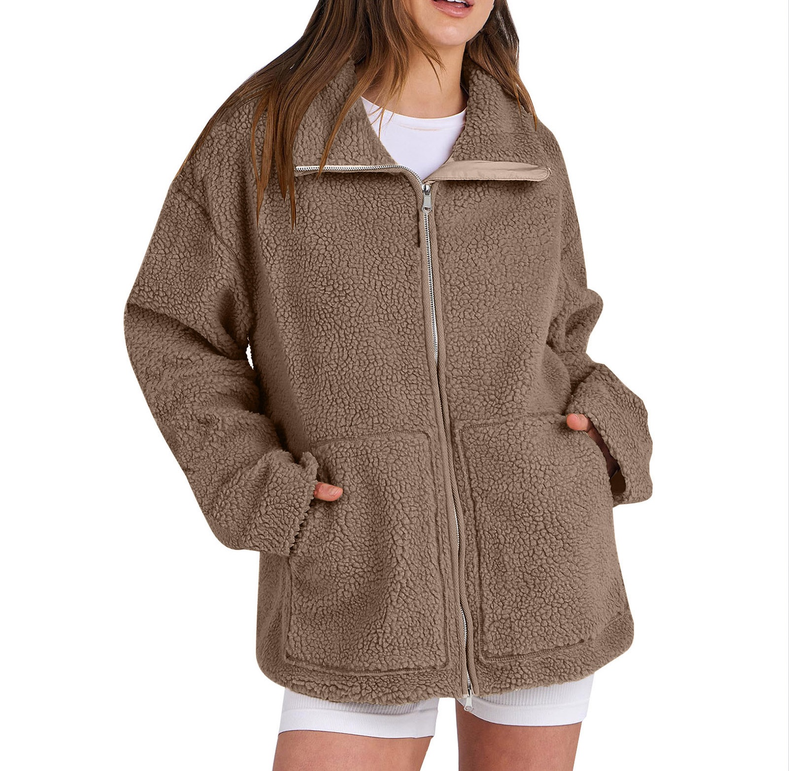 Polar fleece double zip women's jacket - Image 16
