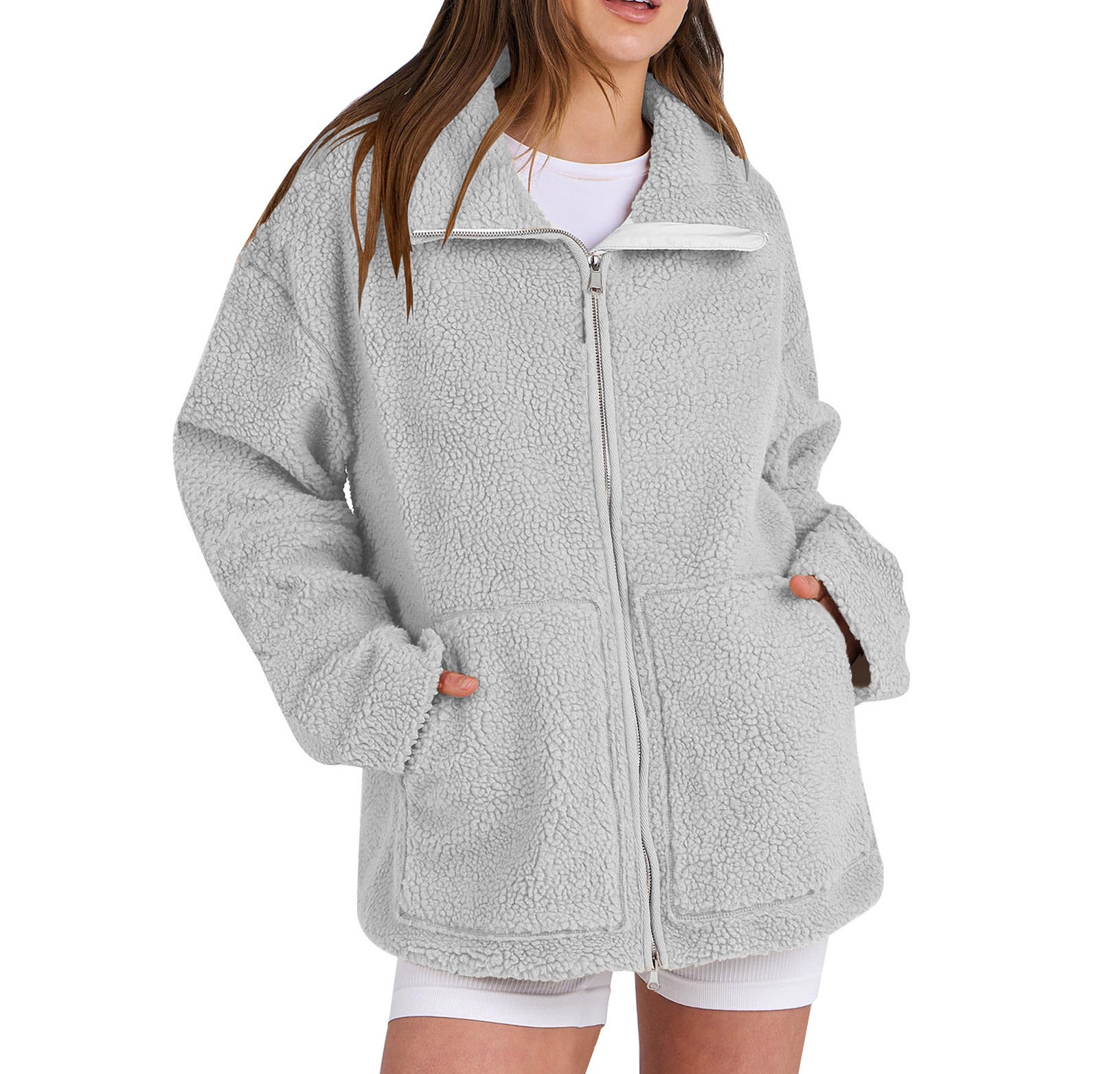 Polar fleece double zip women's jacket - Image 9
