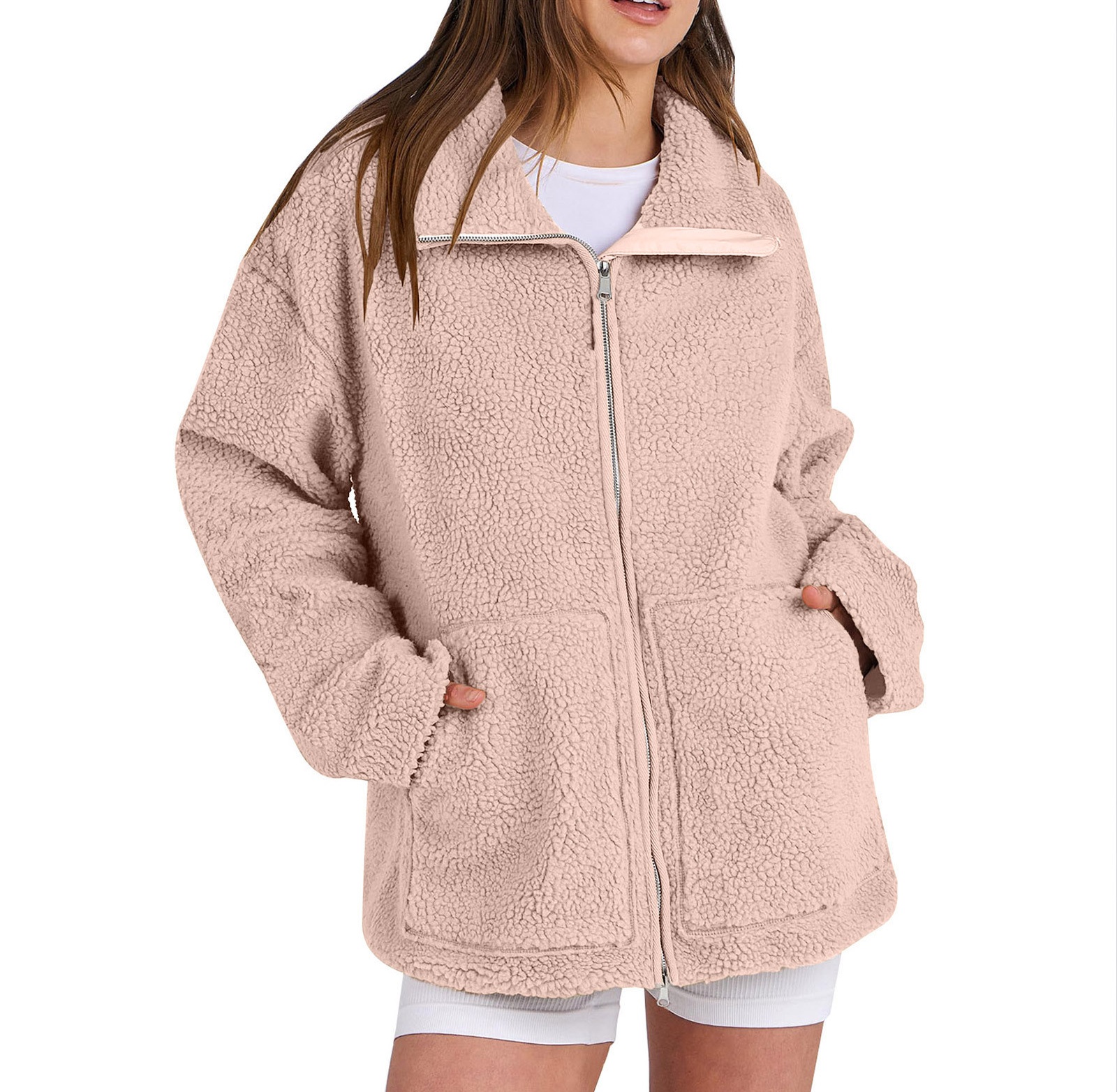 Polar fleece double zip women's jacket
