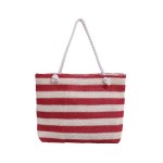Beach style woven striped shopper bag