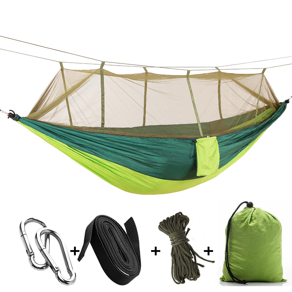 Outdoor hammock with mosquito net