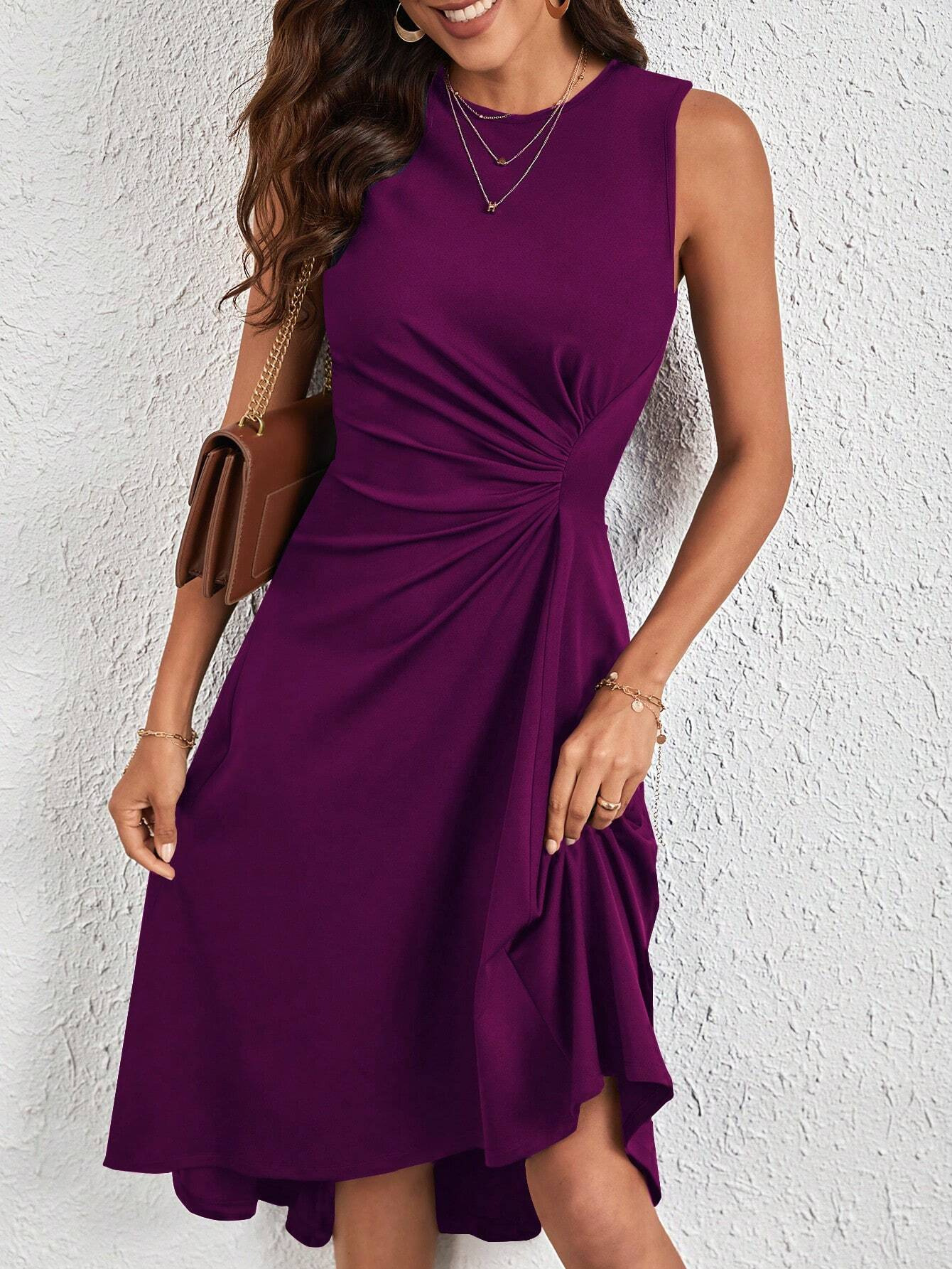 Elegant ruched midi dress - Image 32