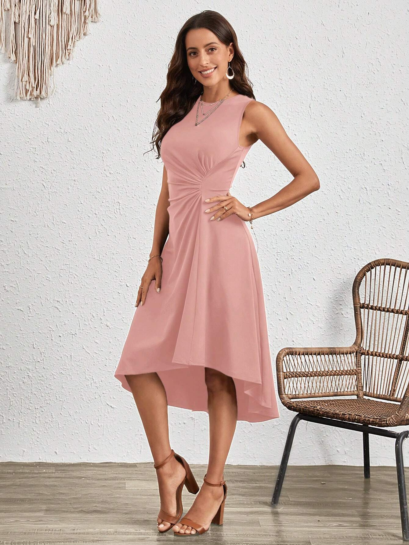 Elegant ruched midi dress - Image 27