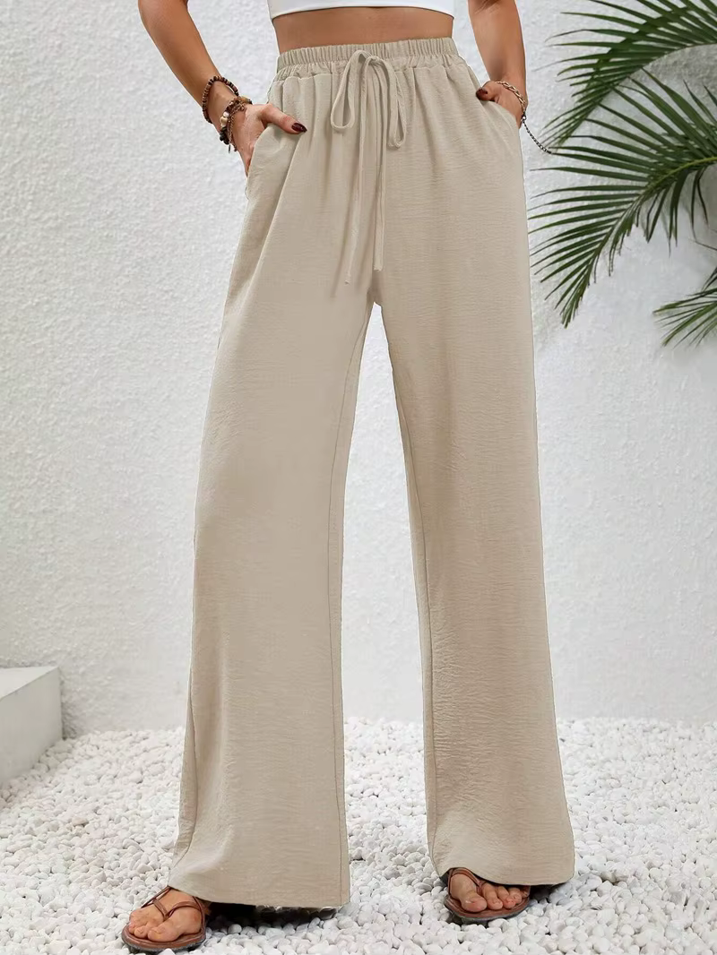 Wide leg draw string waist women's pants - Image 15