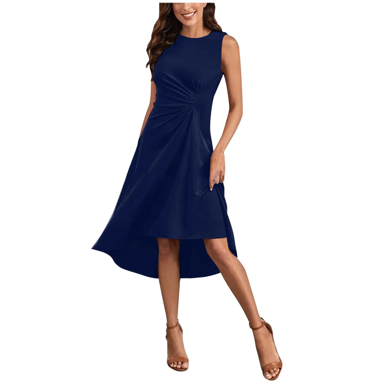 Elegant ruched midi dress - Image 19