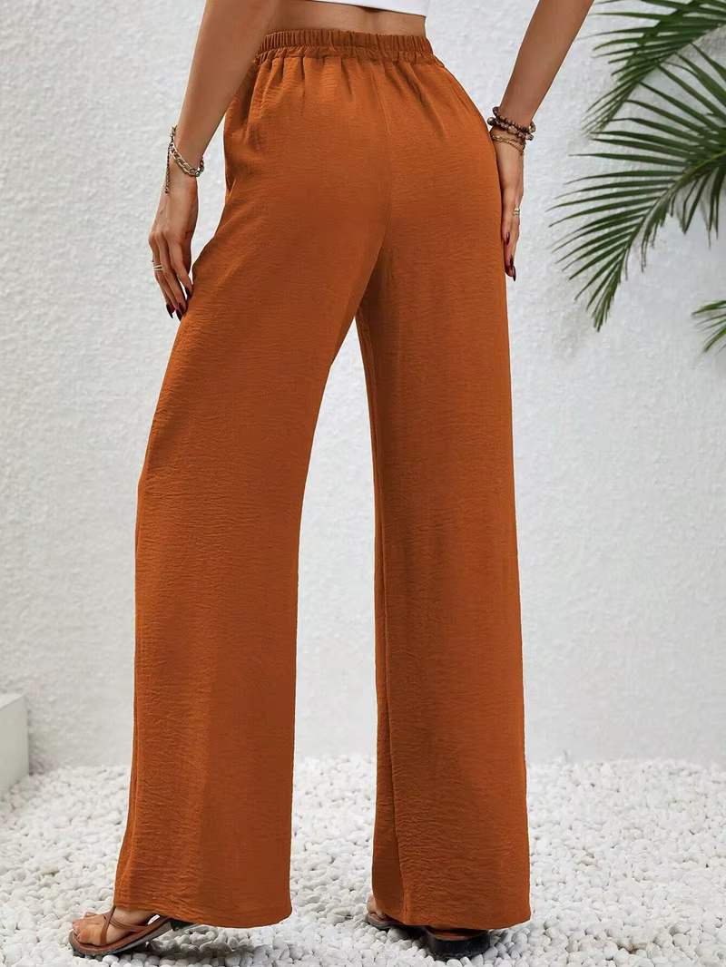 Wide leg draw string waist women's pants - Image 4