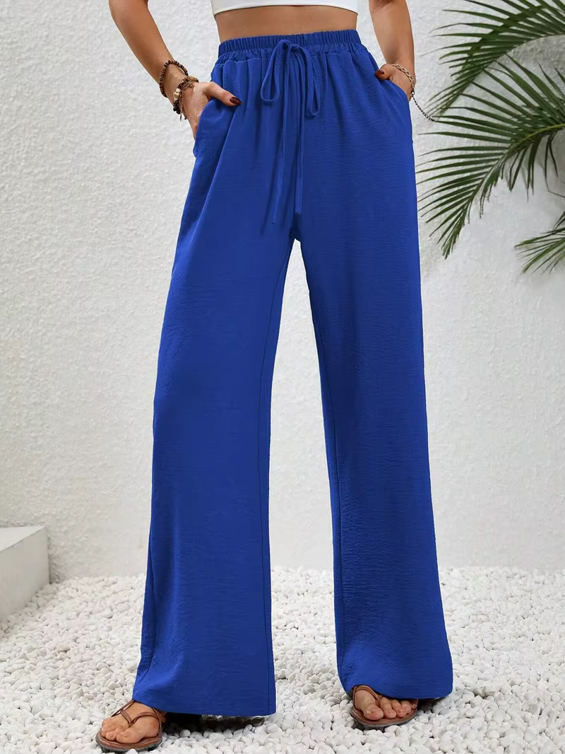 Wide leg draw string waist women's pants - Image 18