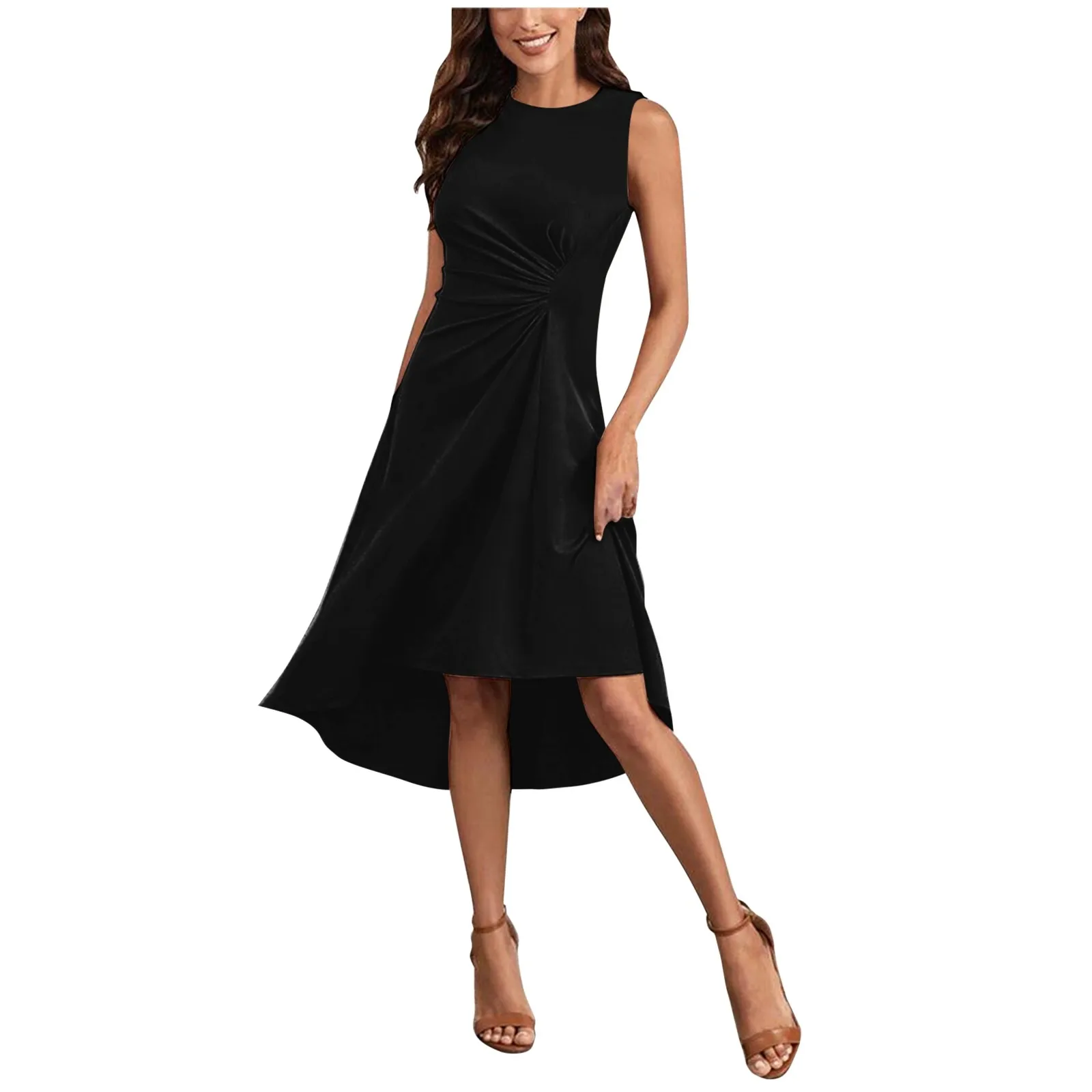 Elegant ruched midi dress - Image 5