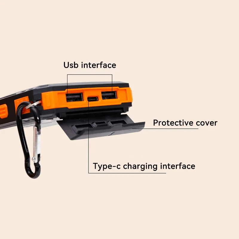 Portable solar power bank with flash light and compass - Image 13