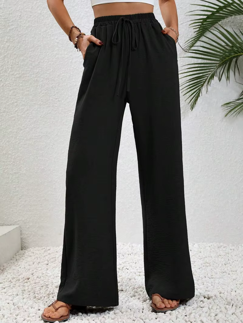Wide leg draw string waist women's pants - Image 11