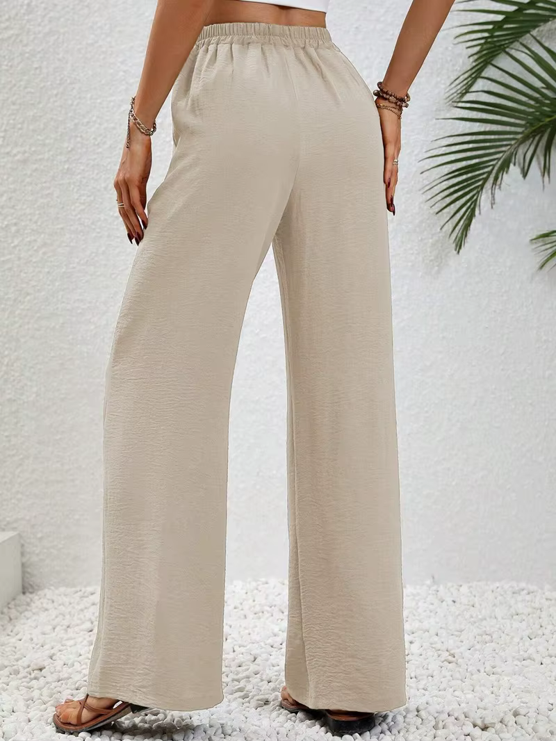Wide leg draw string waist women's pants - Image 16