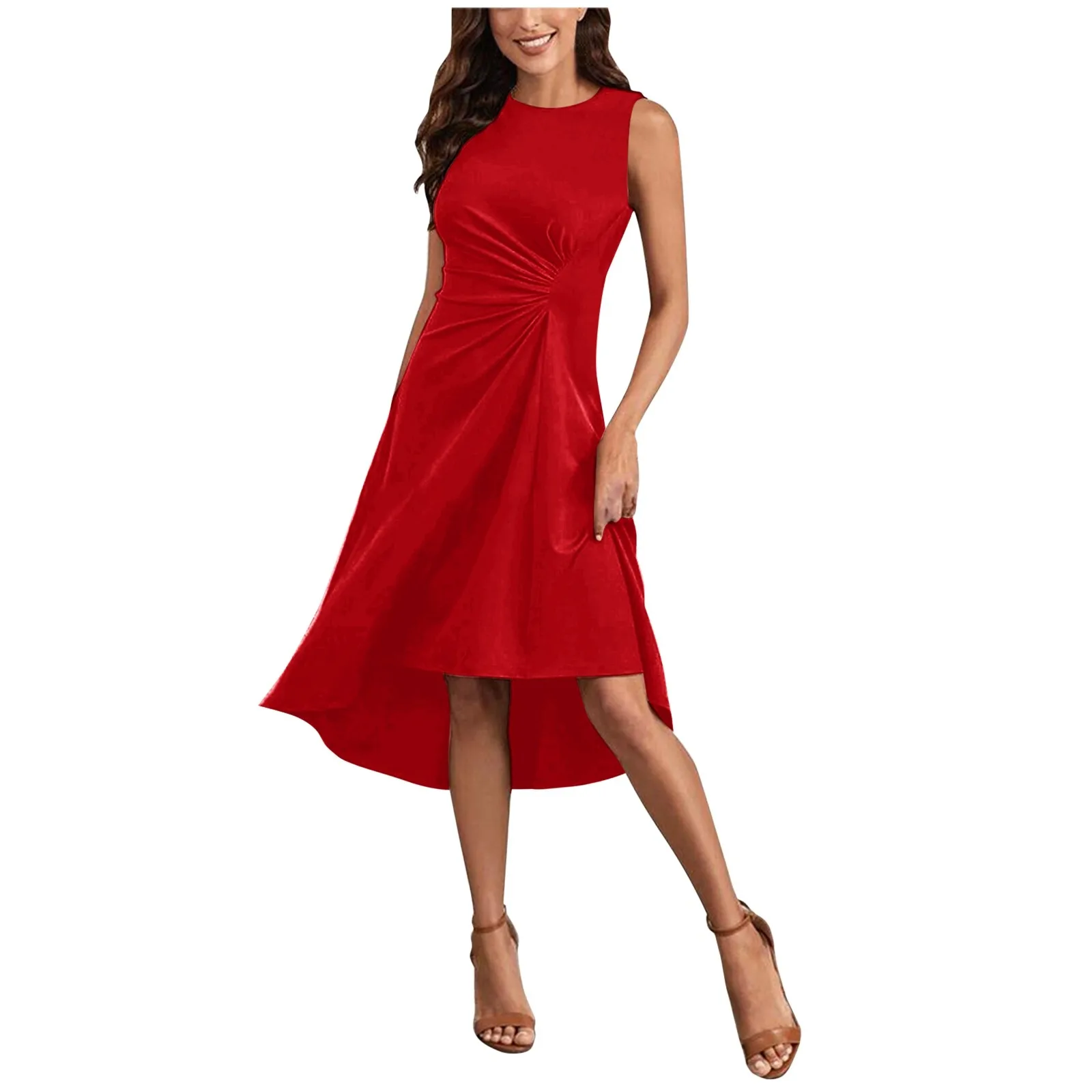 Elegant ruched midi dress - Image 41