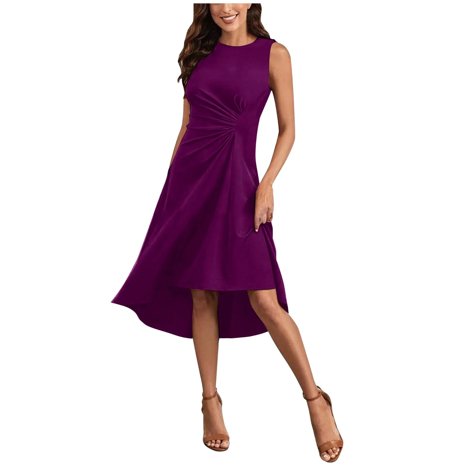 Elegant ruched midi dress - Image 34