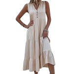 Casual v-neck summer midi dress