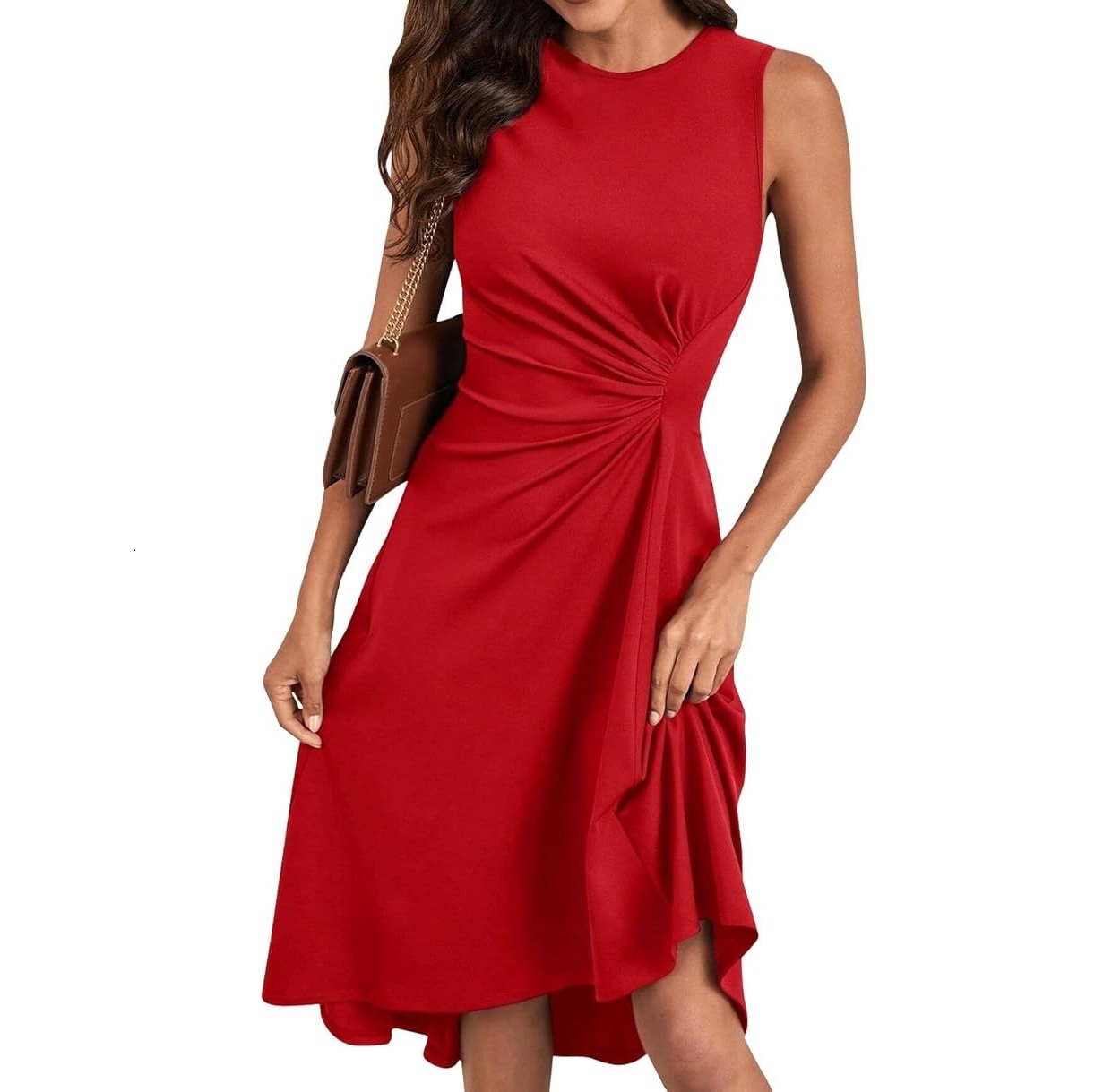 Elegant ruched midi dress