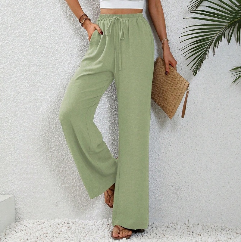 Wide leg draw string waist women's pants - Image 5