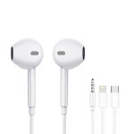 In-ear wired earphones with 3.5mm jack, USB type-C or Lightning connector