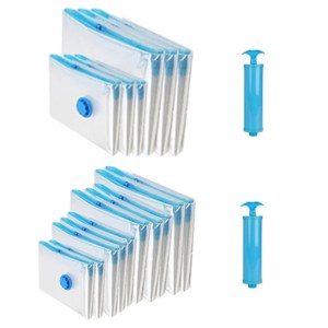 Transparent vacuum storage bags set