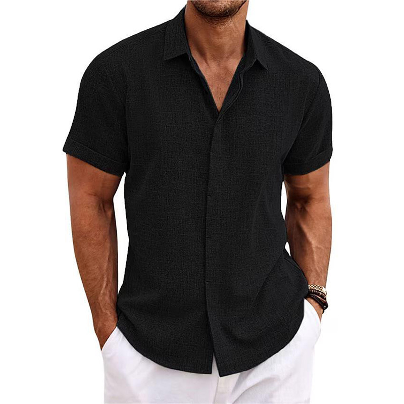 Casual short sleeve men's linen shirt - Image 5