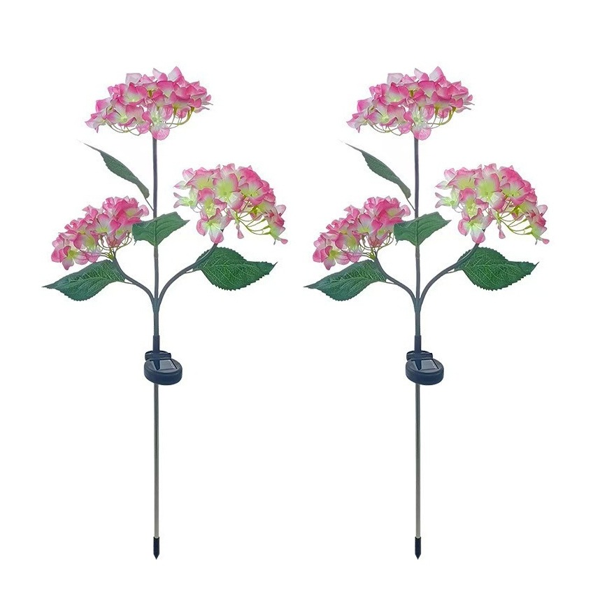 Solar powered Hydrangea flower garden lights - Image 3