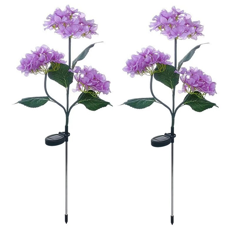 Solar powered Hydrangea flower garden lights - Image 5