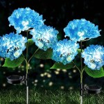 Solar powered Hydrangea flower garden lights