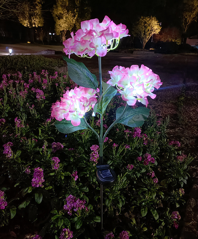 Solar powered Hydrangea flower garden lights - Image 13