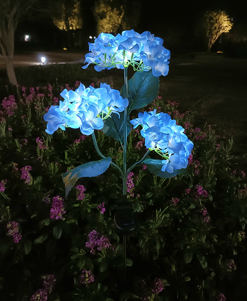 Solar powered Hydrangea flower garden lights - Image 11