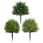 Artificial outdoor decorative bush trees