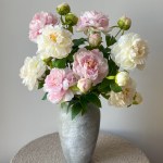 2 head artificial Peony flowers