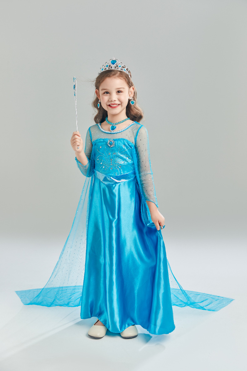 Ice queen blue princess dress costume set - Image 6