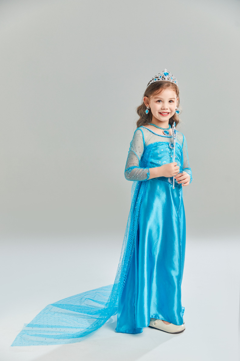 Ice queen blue princess dress costume set - Image 7