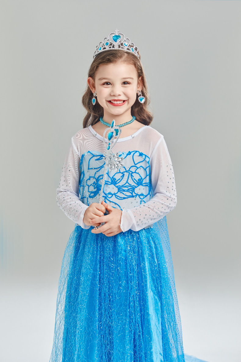 Ice queen blue princess dress costume set - Image 11