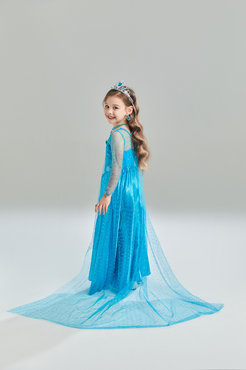 Ice queen blue princess dress costume set - Image 8