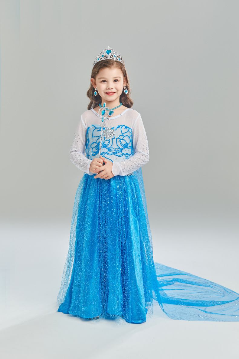 Ice queen blue princess dress costume set - Image 14